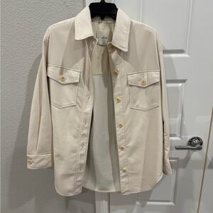 Aritzia Wilfred vegan leather button down